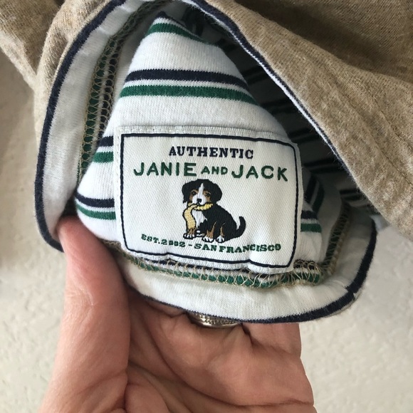 Janie and Jack Reversible Cotton Dog Sweater with Stripes - Size 12-18 Months - Picture 3 of 7